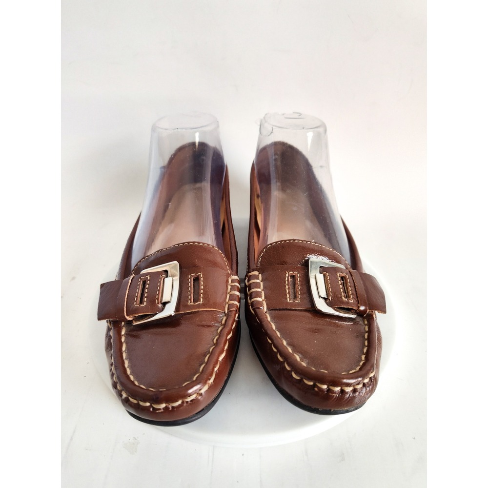 Naturalizer‎ Loafers 7 Leather Buckle Brown Classic Slip On Comfort Flats Shoes - Picture 11 of 11